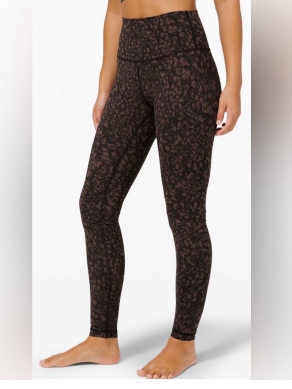 lululemon athletica High-Rise Patterned Leggings in Black and Brown